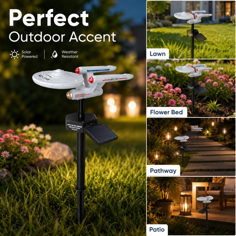 Outdoor Lighting Traditional - Star Trek USS Enterprise Solar Garden