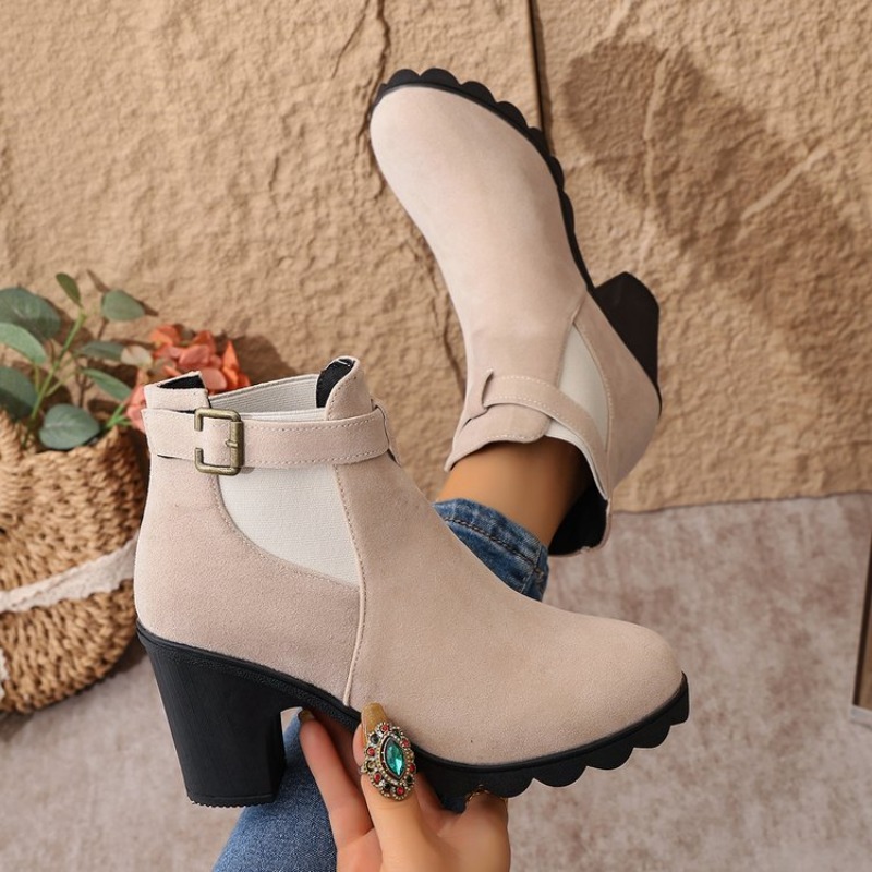 Outdoor Lighting Round - Women's Ankle Boots Round Toe Mid