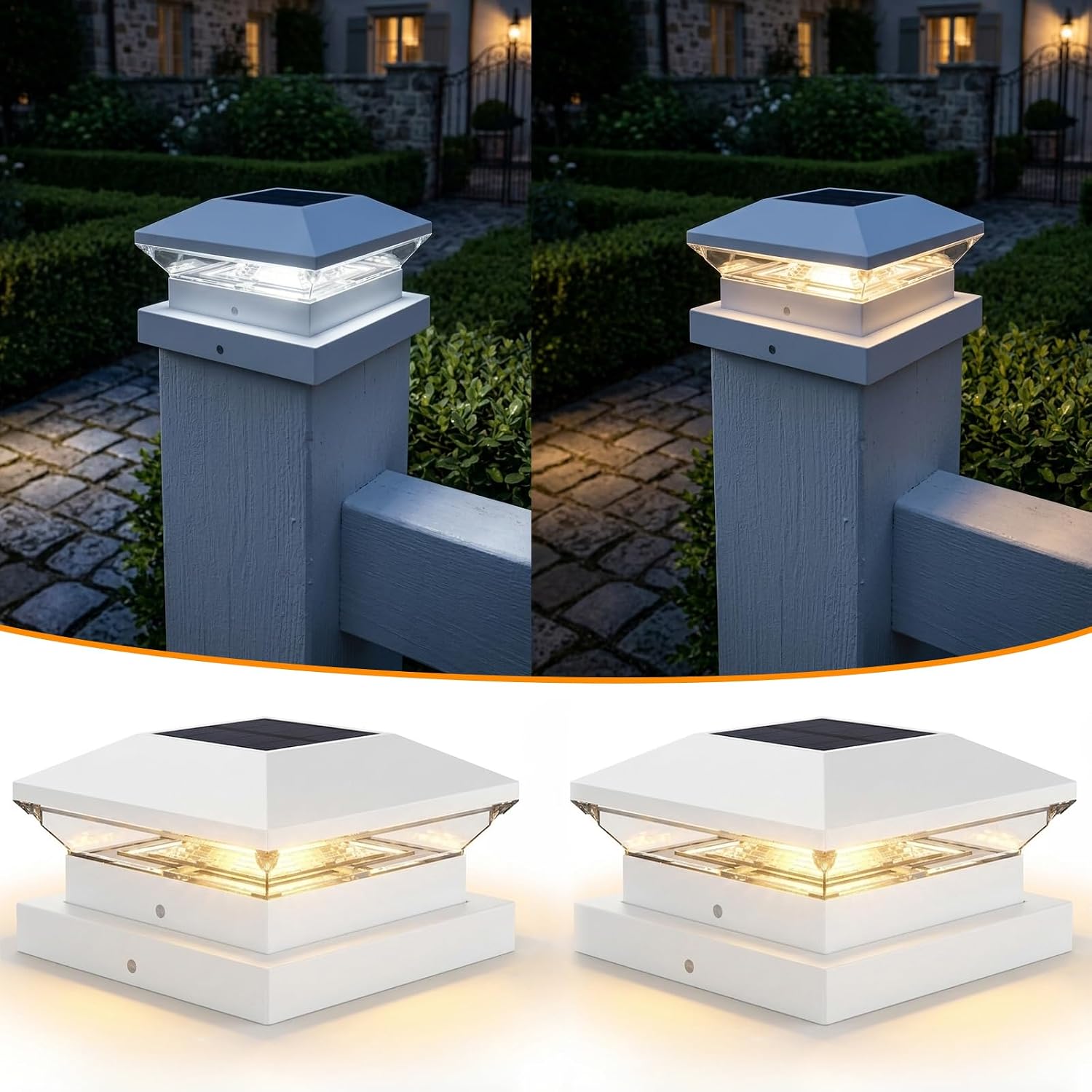 Post Cap Light - 1/2PCS Solar Post Light Post Caps