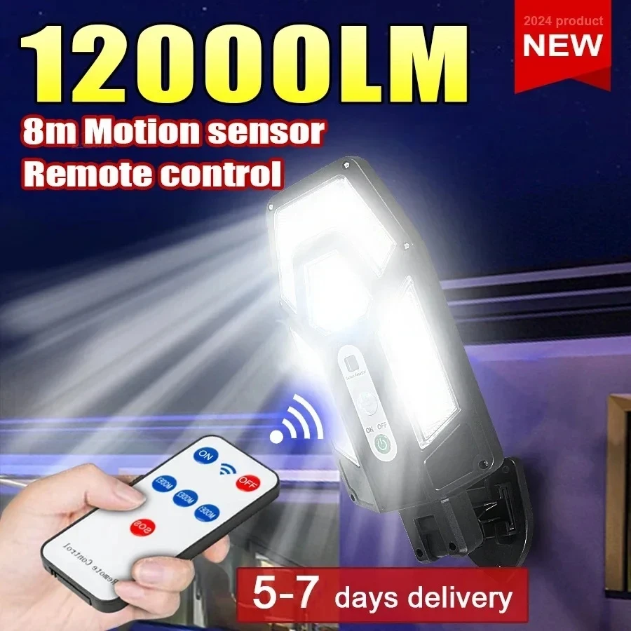 Outdoor Lighting In Ground - 12000LM Powerful Solar Wall Lamp with