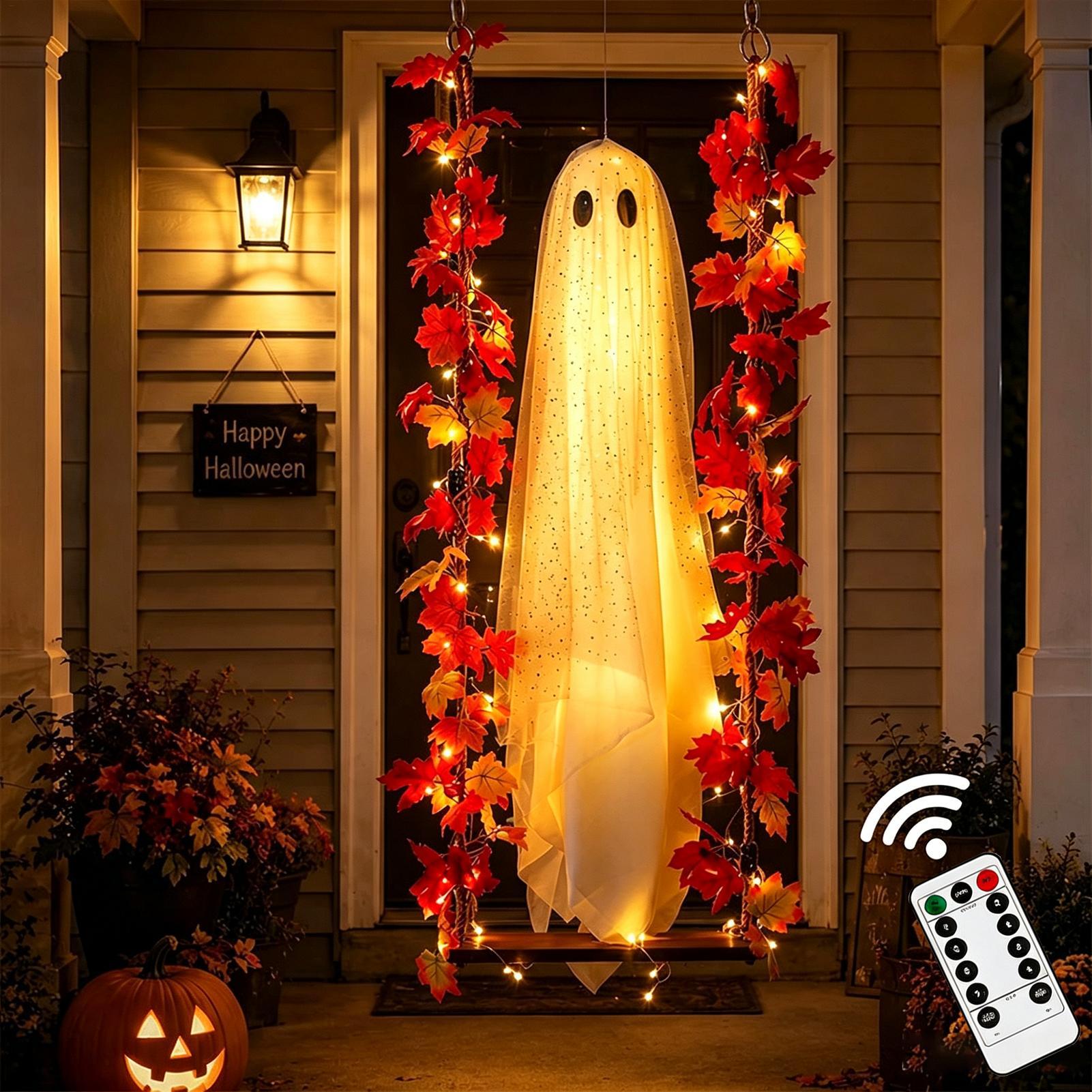 Outdoor Lighting Front Yard - Swinging Ghost Outdoor Decor 3.94ft Large