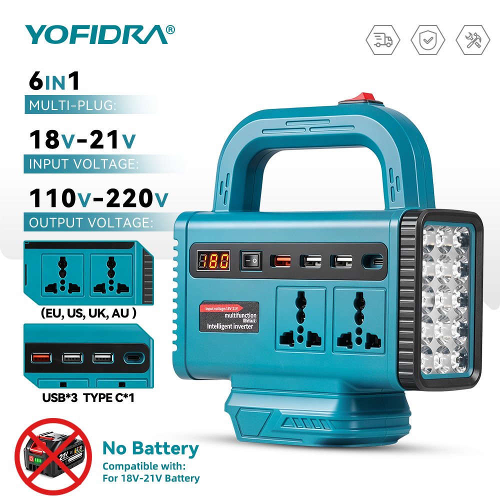 Outdoor Lighting Bollards - YOFIDRA 220V Portable Power Inverter Outdoor
