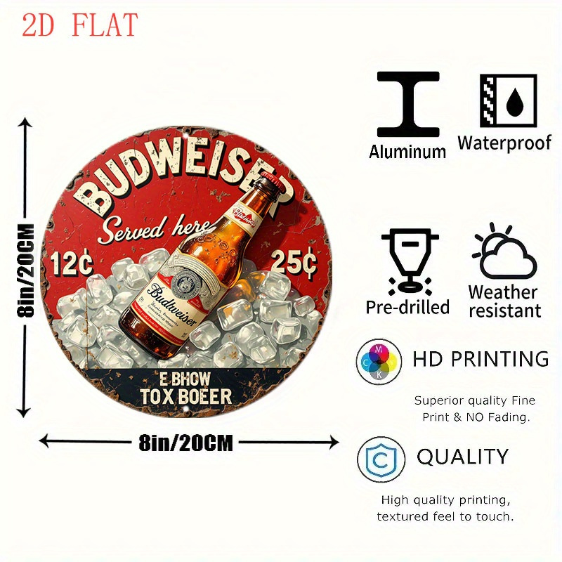 1pc Vintage Beer Logo Metal Wa - Outdoor Lighting Logo review and price