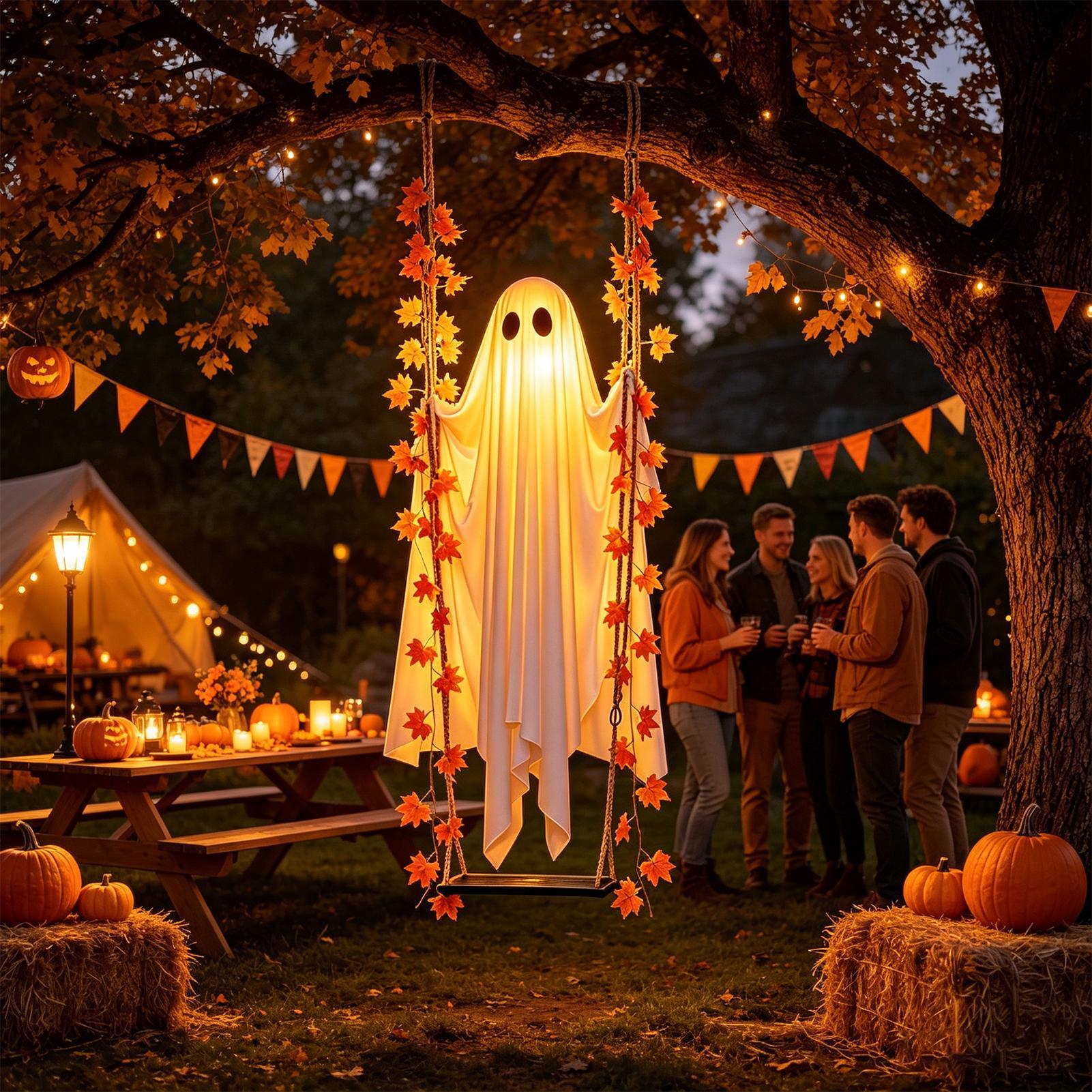 Swinging Ghost Light Up Spooky - Outdoor Lighting Front Yard review and price