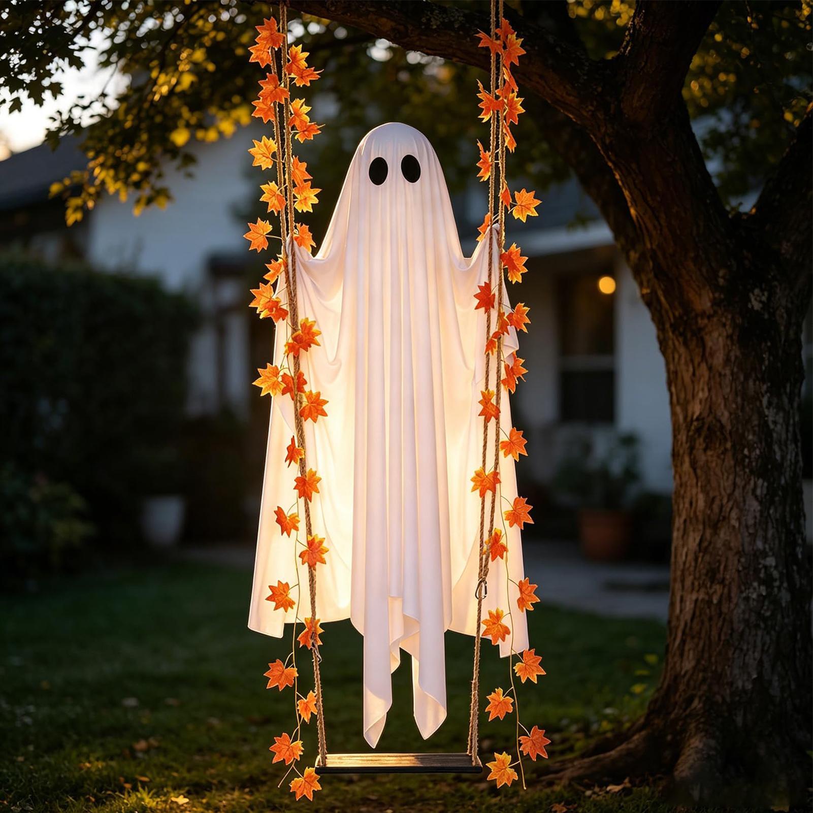 Swinging Ghost Light Up Spooky - Outdoor Lighting Front Yard review and price