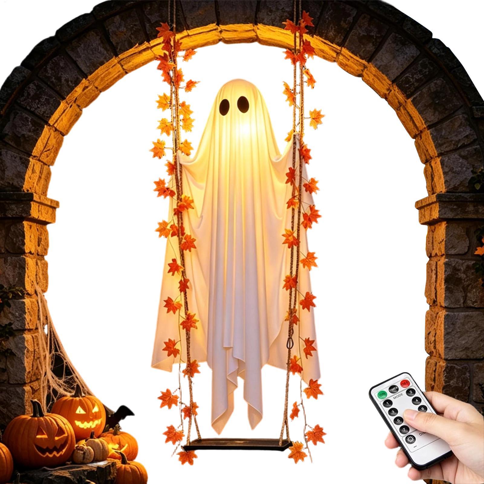Swinging Ghost Light Up Spooky - Outdoor Lighting Front Yard review and price