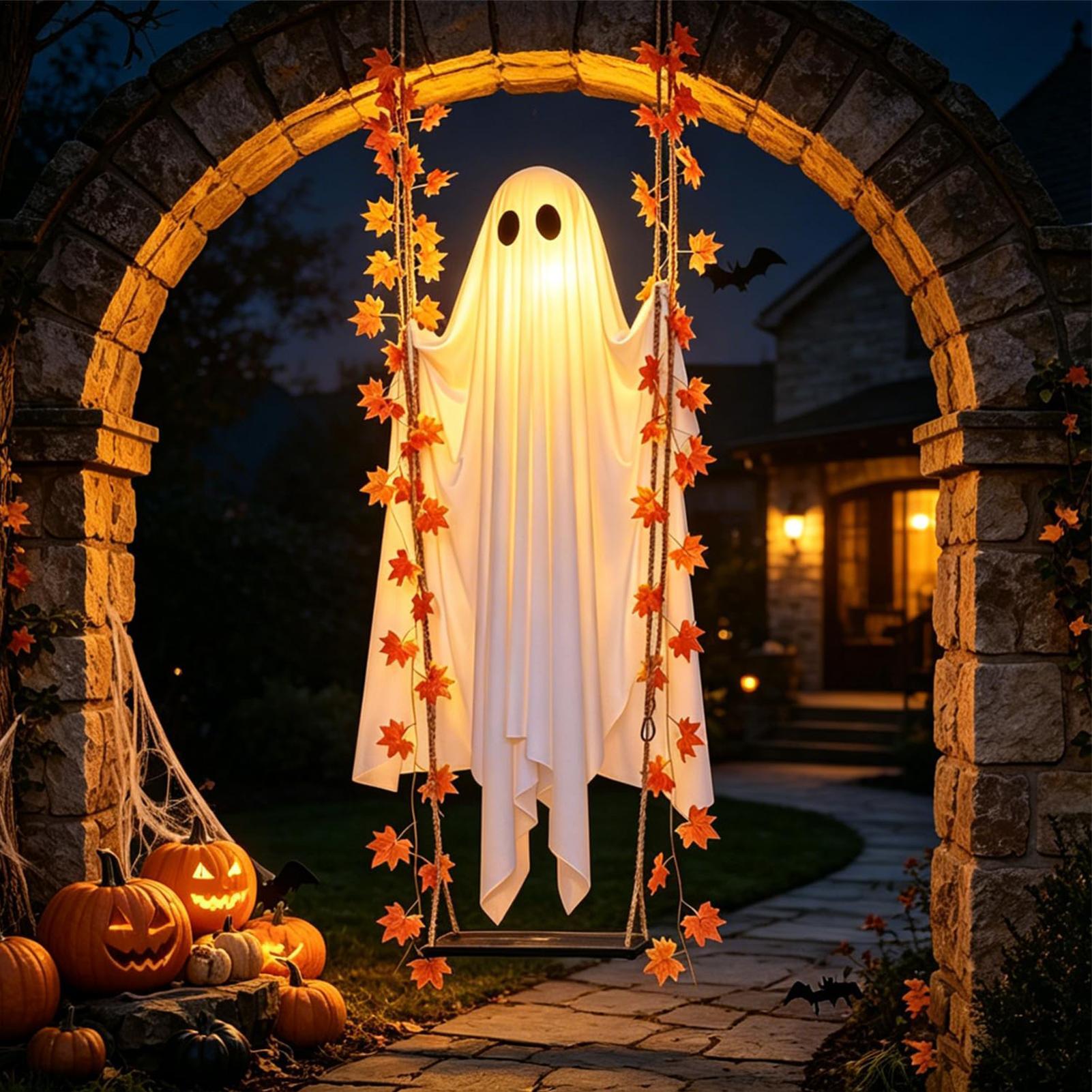 Swinging Ghost Light Up Spooky - Outdoor Lighting Front Yard review and price