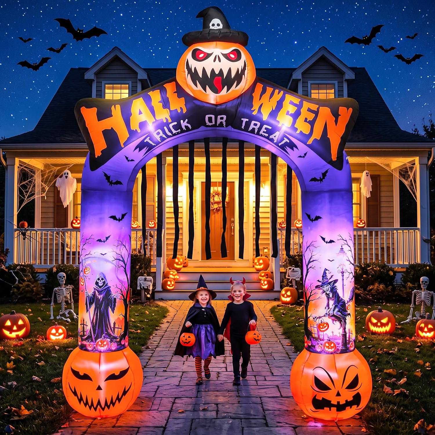 10 Ft Halloween Inflatable Arc - Outdoor Lighting Front Yard review and price