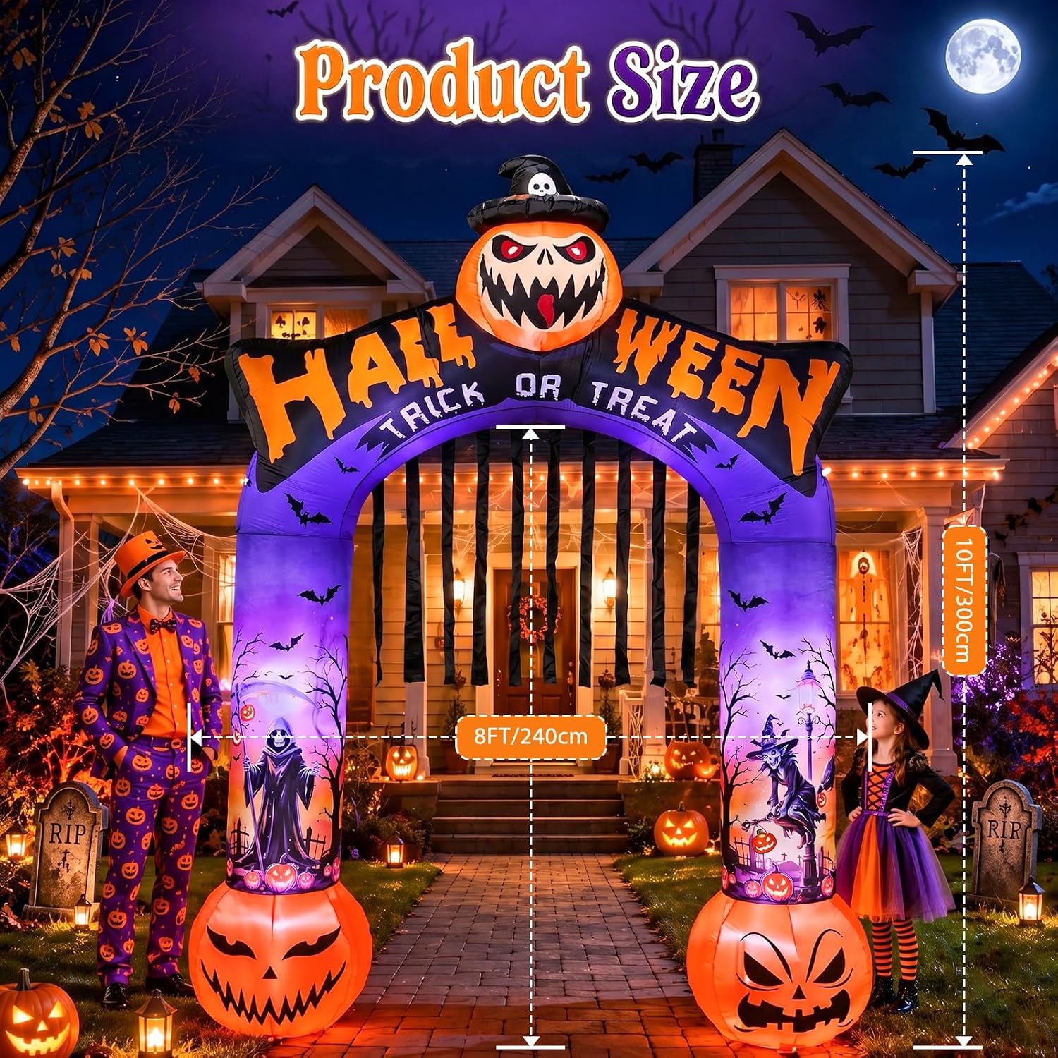 10 Ft Halloween Inflatable Arc - Outdoor Lighting Front Yard review and price