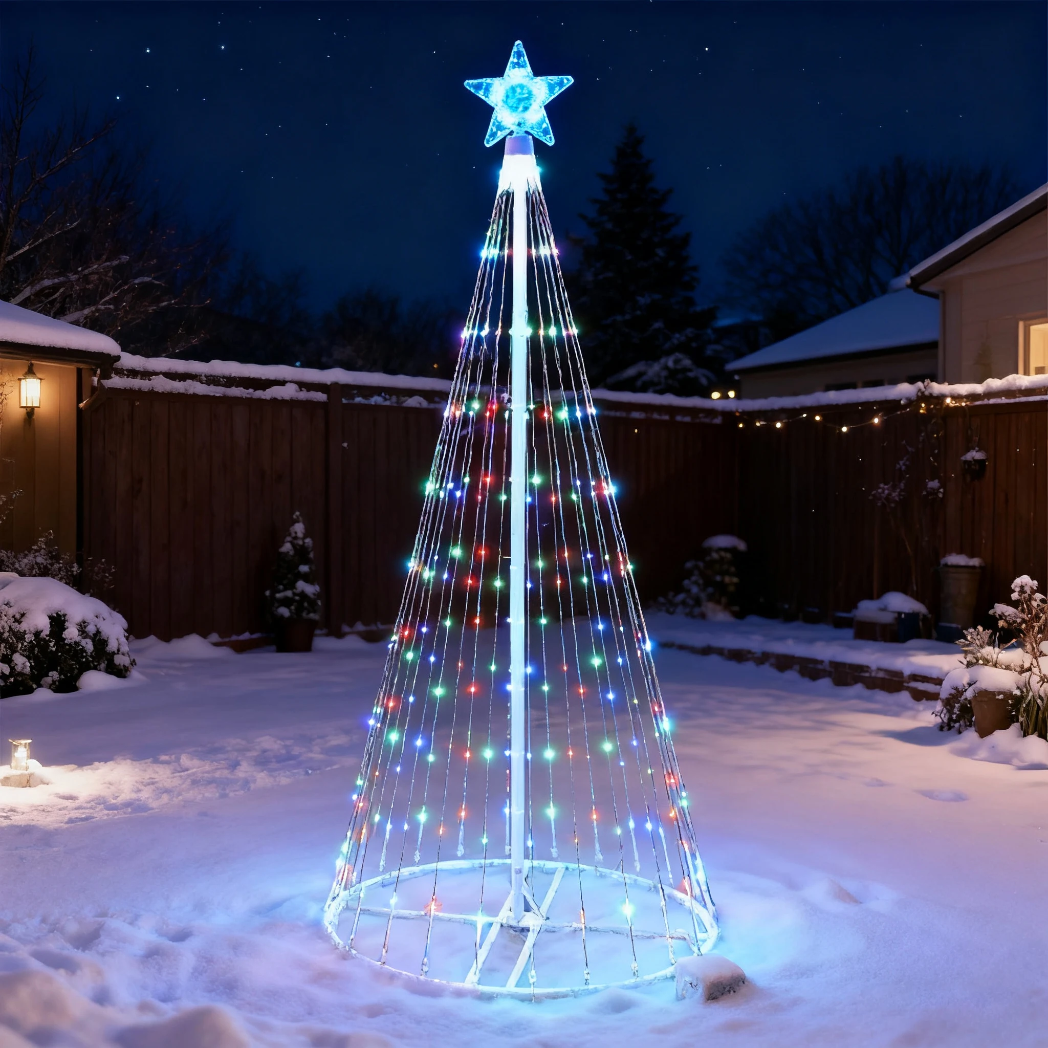 Solar-Powered LED Waterfall St - Outdoor Lighting Effects review and price