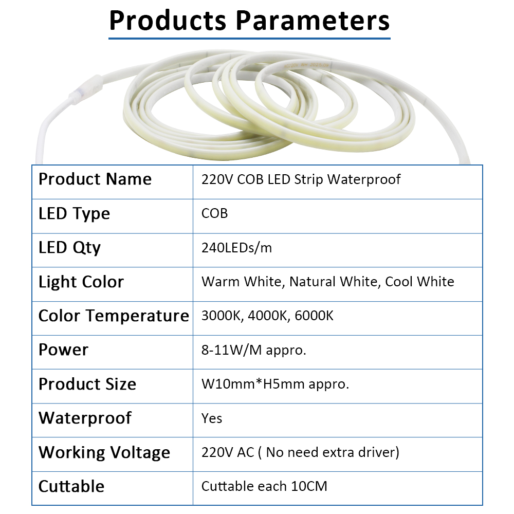 220V IP67 Waterproof COB Led S - Outdoor Lighting Extension Cord review and price