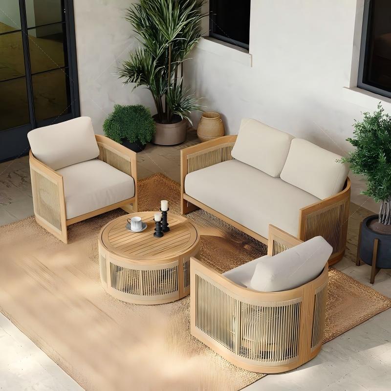 #Outdoor Teak Wood Sofa Set Li - Outdoor Lighting Accent review and price