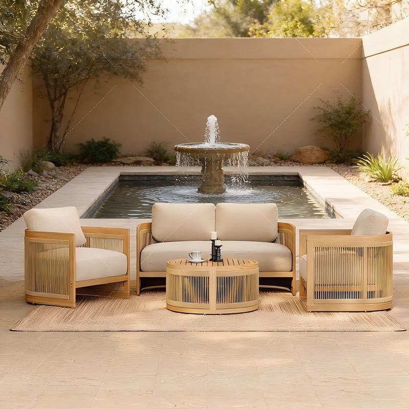 #Outdoor Teak Wood Sofa Set Li - Outdoor Lighting Accent review and price