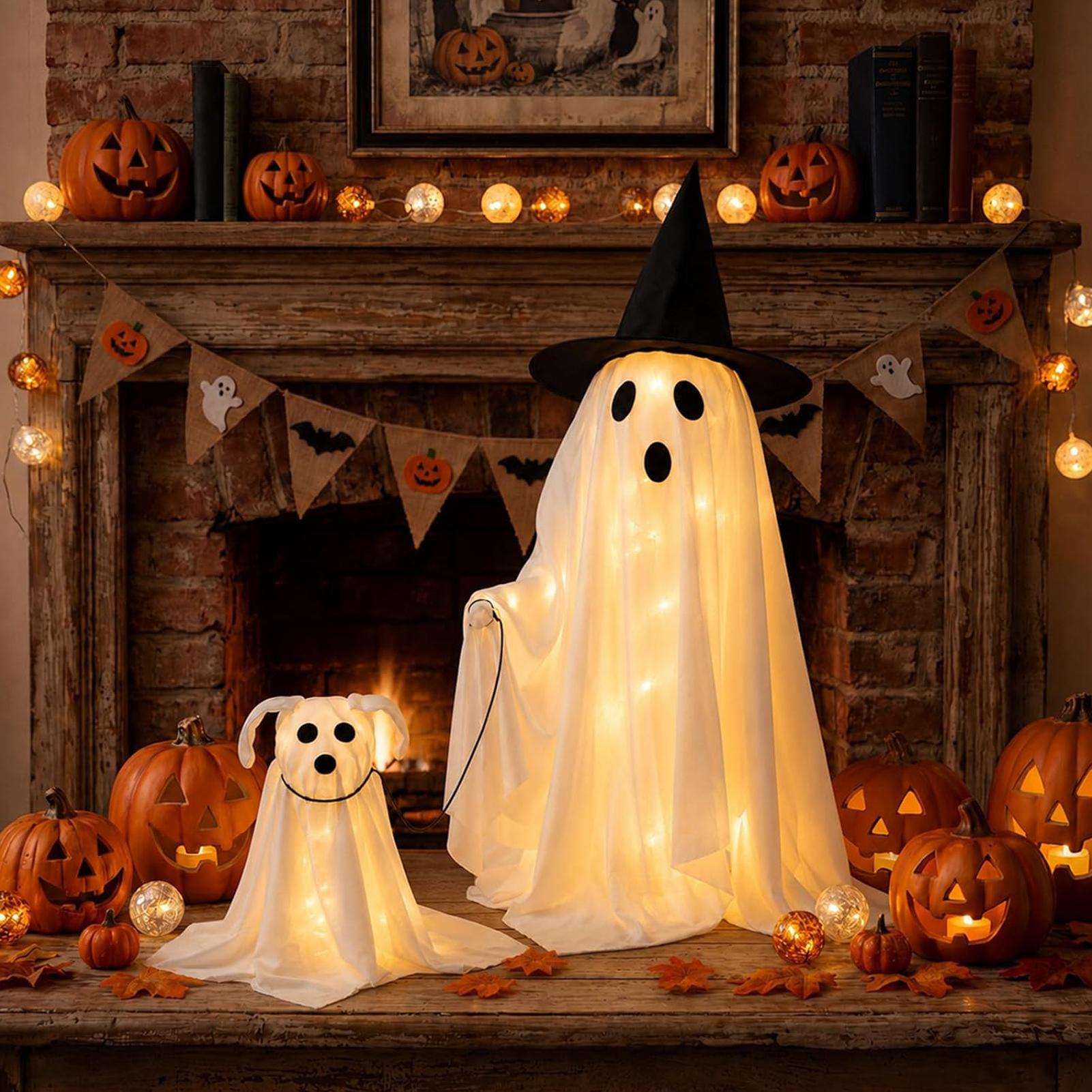 LED Lighted Ghost Dog Set Warm - Outdoor Lighting Effects review and price
