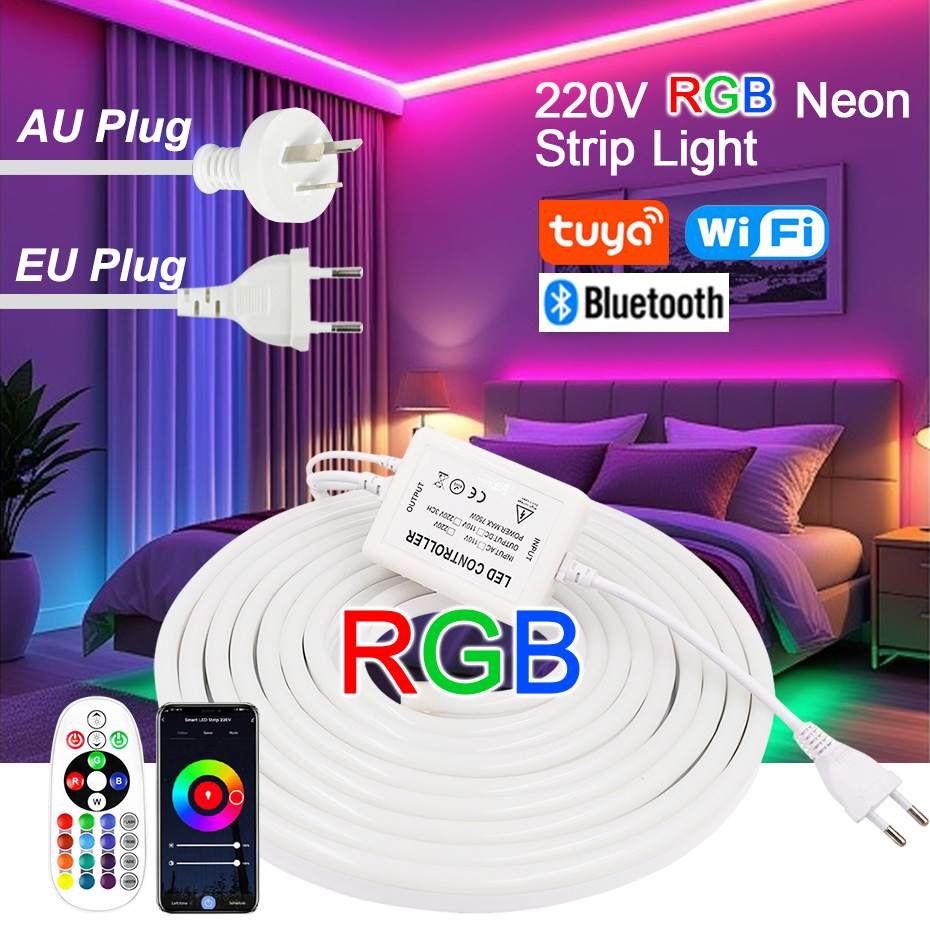 220V RGB LED Neon Strip with E - Outdoor Lighting Timer Switch review and price