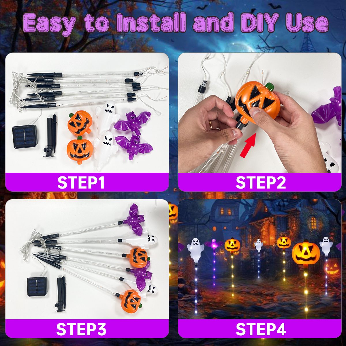 1 Set 6pcs Halloween Solar Pum - Outdoor Lighting Front Yard review and price