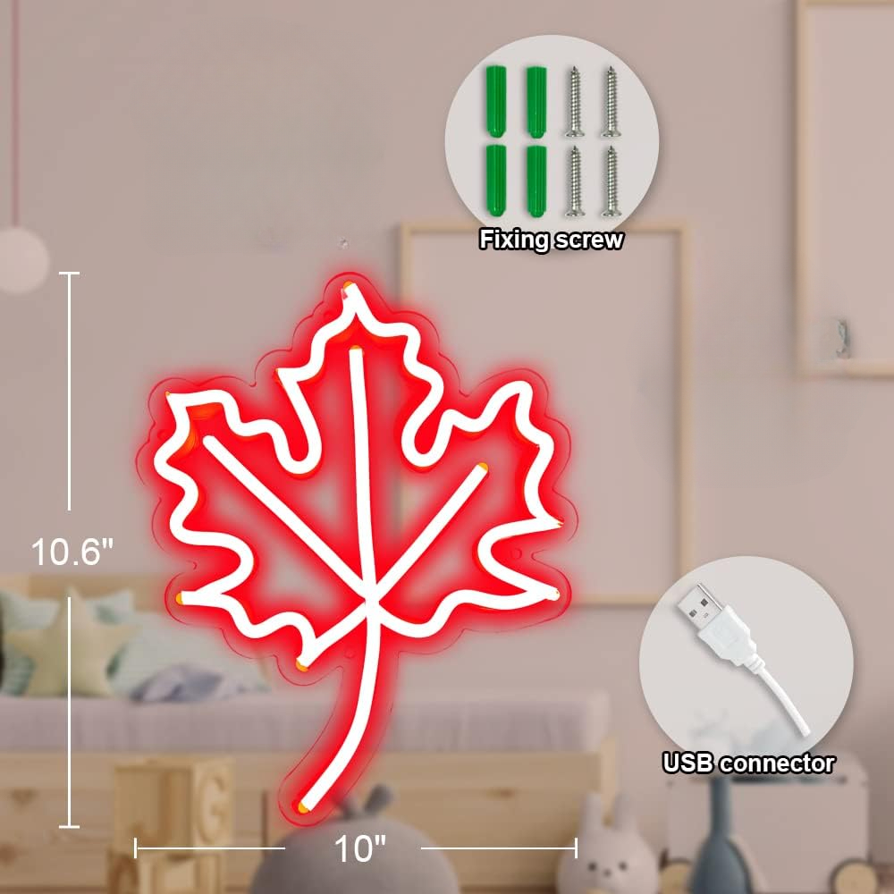 Maple Leaf Dimmable Neon Sign  - Outdoor Lighting Canada review and price