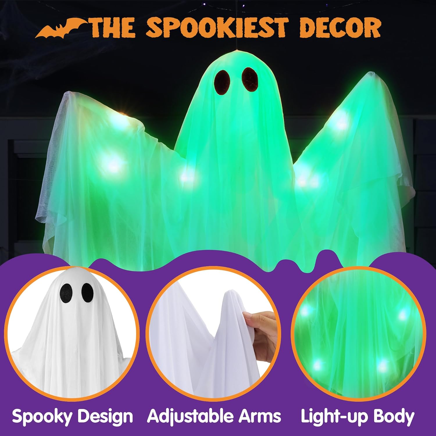 Halloween Hanging Light up Gho - Outdoor Lighting Front Yard review and price