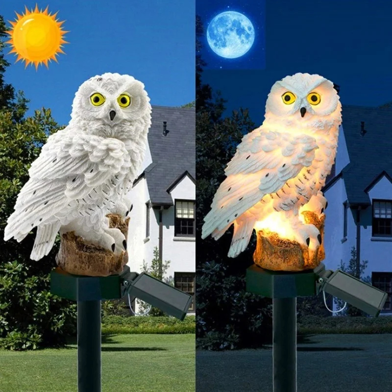 Solar Owl Statue Garden Light  - Outdoor Lighting In Ground review and price