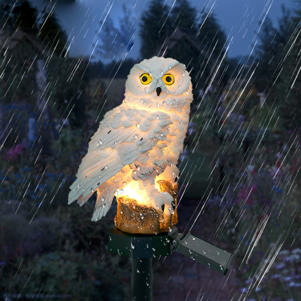 Solar Owl Statue Garden Light  - Outdoor Lighting In Ground review and price