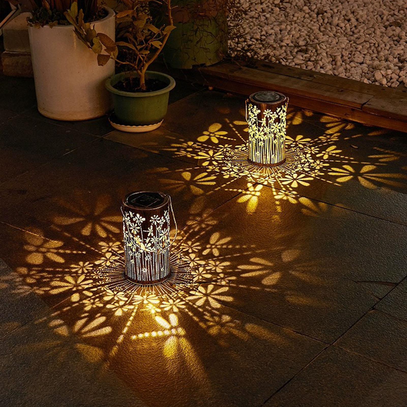 Solar Lanterns Colorful Metal  - Outdoor Lighting Yard review and price