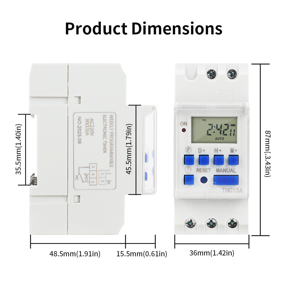 TNCE 220V Timer Switch THC15A  - Outdoor Lighting Timer Switch review and price
