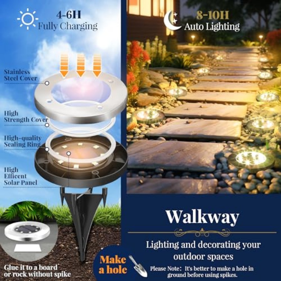 Solar Ground Lights Solar Ligh - Outdoor Lighting In Ground review and price