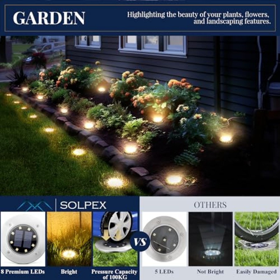 Solar Ground Lights Solar Ligh - Outdoor Lighting In Ground review and price