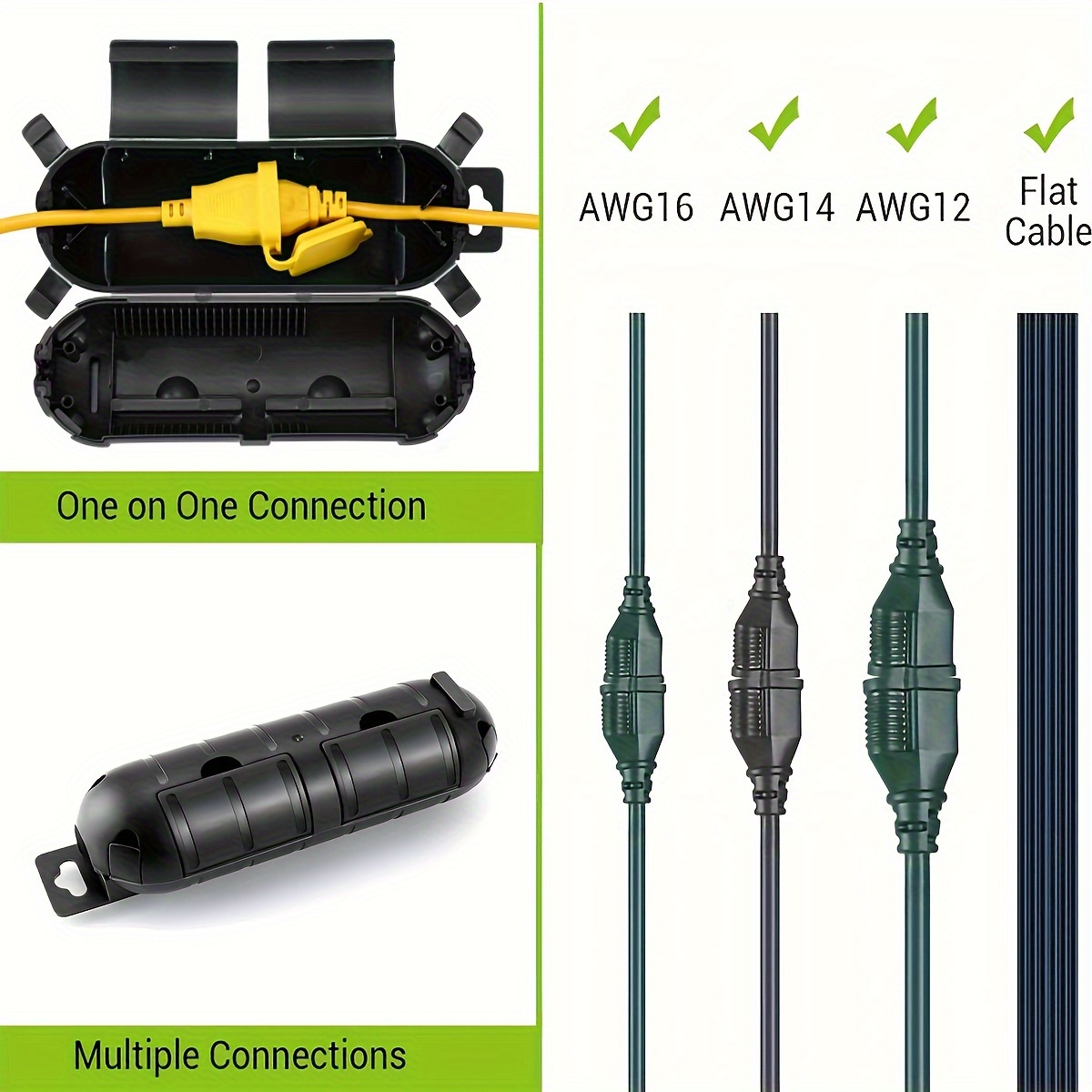 1/3pcs Waterproof Black Extens - Outdoor Lighting Extension Cord review and price